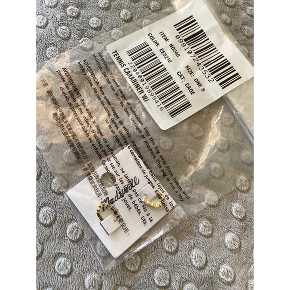 Madewell The Tennis Collection Bezel Set Crystal Carabiner Hoop Earrings Gold OS - Picture 5 of 5
